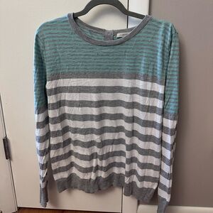 41 Hawthorn Gray and Mint Striped Sweater